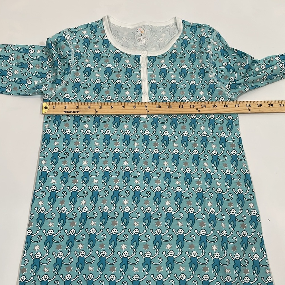 Roller Rabbit Star Monkey Panamas Size S Aqua Henley And Pants EUC - Picture 8 of 10